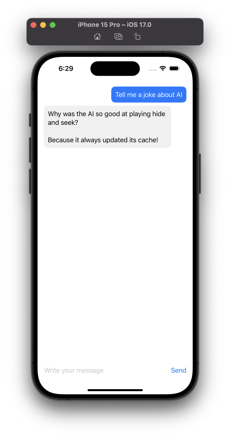 iOS chatbot